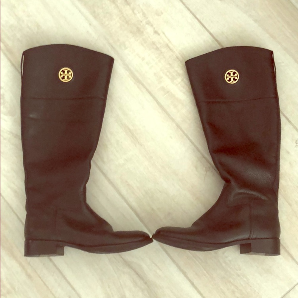 Tory Burch Riding Boots, Black leather
